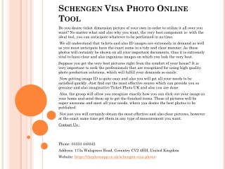 Schengen Visa Photo Online Tool