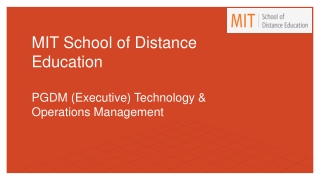 Post Graduate Executive Diploma in Technology and Operations Management