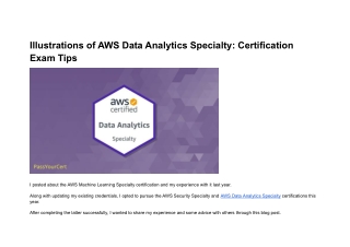 Illustrations of AWS Data Analytics Specialty: Certification Exam Tips