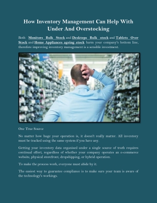 How Inventory Management Can Help With Under And Overstocking