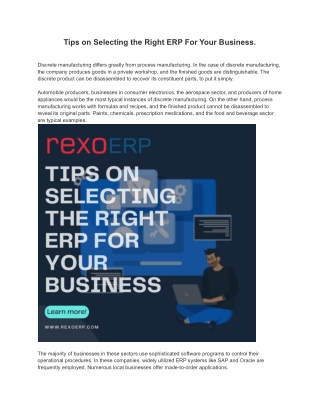 Tips on Selecting the Right ERP For Your Business