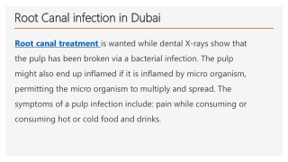 Root Canal infection in Dubai
