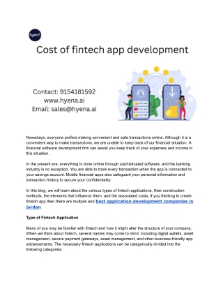 Cost of fintech app development