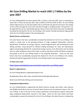 Air Core Drilling Market