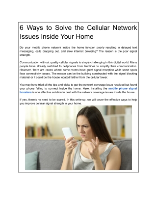 6 Ways to Solve the Cellular Network Issues Inside Your Home