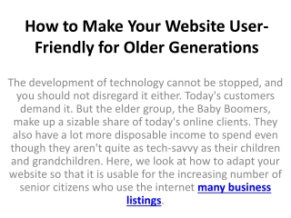 How to Make Your Website User-Friendly for Older Generations