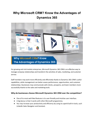 Why Microsoft CRM_ Know the Advantages of Dynamics 365