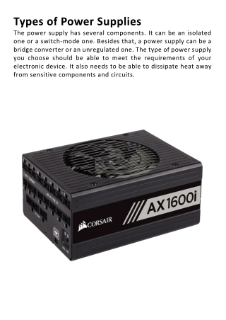 Types of Power Supplies