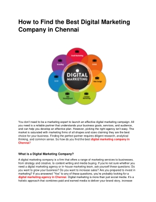 How to Find the Best Digital Marketing Company in Chennai