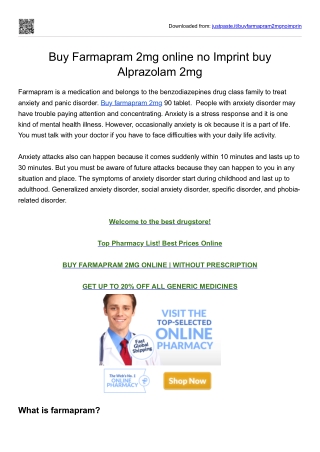 Buy Farmapram 2mg online no Imprint buy Alprazolam 2mg