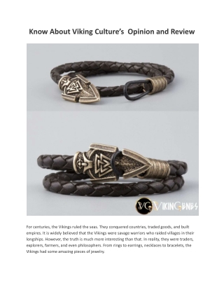 Know About Viking Culture’s  Opinion and Review