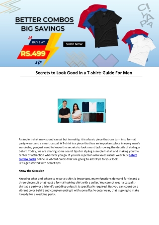 Secrets to Look Good in a T-shirt Guide For Men