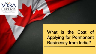 What is the Cost of Applying for Permanent Residency from India