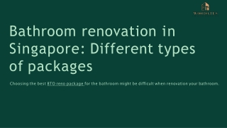 Bathroom renovation in Singapore Different types of packages