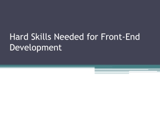 Hard Skills Needed for Front-End Development