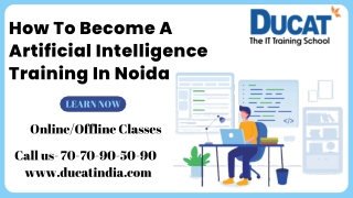 Best Institute for artificial intelligence training in noida