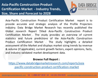 Asia-Pacific Construction Product Certification Market