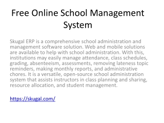 Free Online School Management System