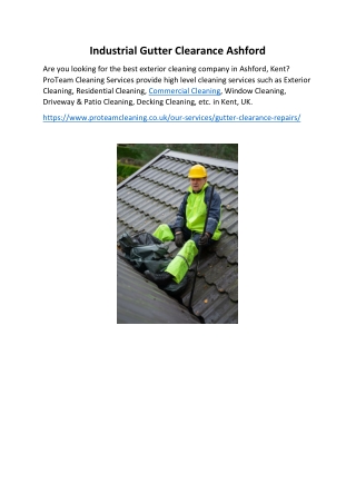 Industrial Gutter Clearance Ashford
