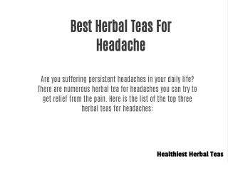 Best herbal teas for headache