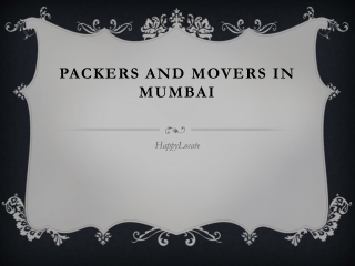 Packers and Movers in Mumbai