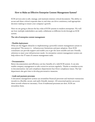 How to Make an Effective Enterprise Content Management System