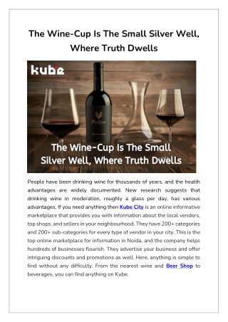 The Wine-Cup Is The Small Silver Well, Where Truth Dwells