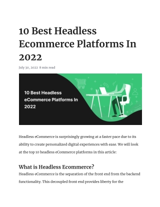 10 Best Headless Ecommerce Platforms in 2022