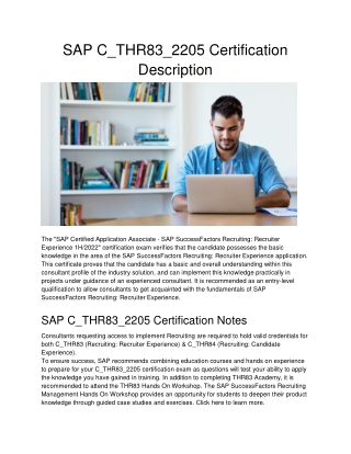 SAP C_THR83_2205 Certification Description