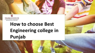 How to choose Best Engineering college in Punjab