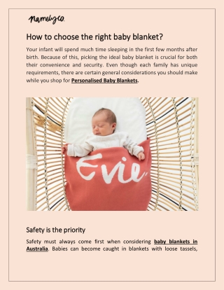How to Choose The Right Baby Blanket