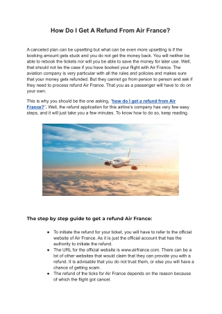How Do I Get A Refund From Air France?