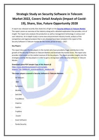 Global Security Software in Telecom Market Opportunities and Forecast 2020-2027