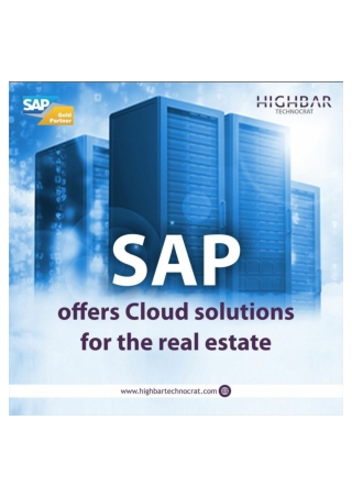 SAP Offers Cloud Solutions for the Real Estate