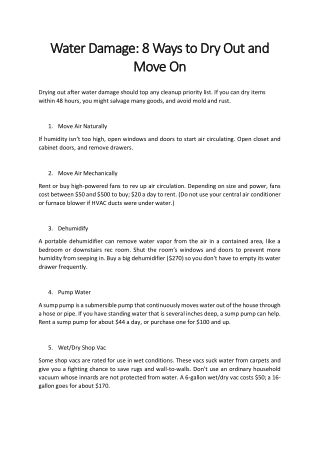 8 Ways to Dry Out and Move On