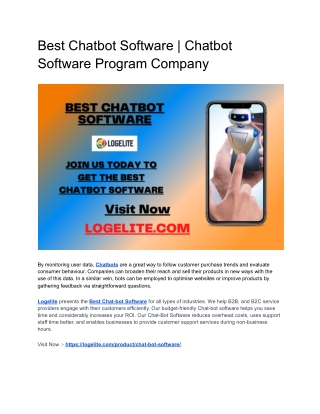 Best Chatbot Software _ Chatbot Software Program Company