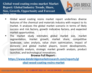 1. Global wood coating resins