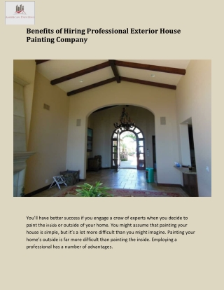 Benefits of Hiring Professional Exterior House Painting Company