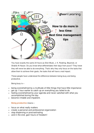 Time Management Tips
