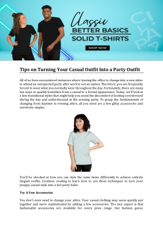 Tips on Turning Your Casual Outfit Into a Party Outfit