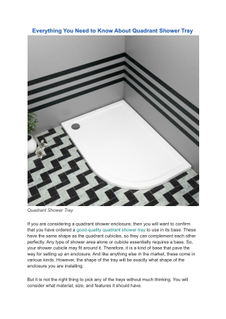 Everything You Need to Know About Quadrant Shower Tray (1)