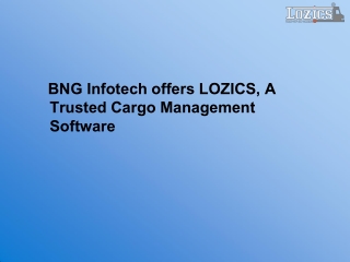 BNG Infotech offers LOZICS, A Trusted Cargo Management Software