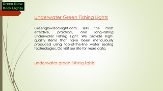 Underwater Green Fishing Lights  Greenglowdocklight.com