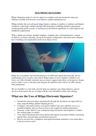 ELECTRONIC SIGNATURES