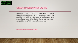 Underwater Green Fishing Lights  Greenglowdocklight.com