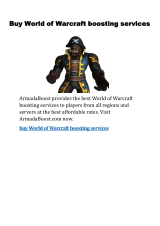 buy World of Warcraft boosting services