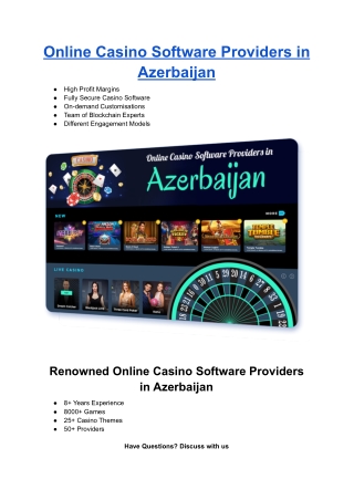 Online Casino Software Providers in Azerbaijan