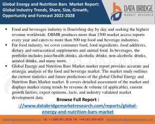 Global Energy and Nutrition Bars Market