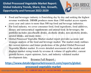 Global Processed Vegetable Market