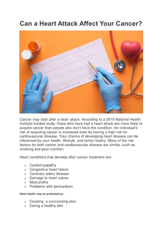 Can a Heart Attack Affect Your Cancer?